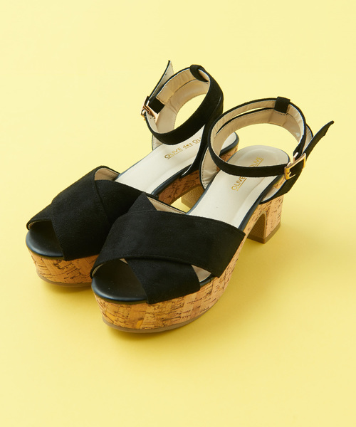 OLIVE des OLIVE（オリーブデオリーブ）の「クロス サンダル（サンダル・レディース・ブラック/ブラウン/グリーン/オレンジ・LARGE/SMALL/MEDIUM）」の2枚目の写真