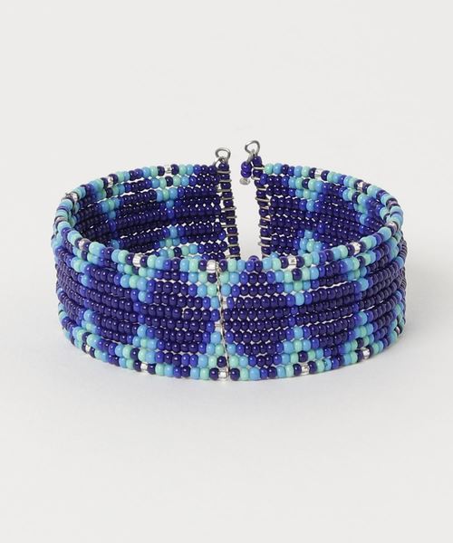 チャイハネ(チャイハネ)の「【チャイハネ】ビーズワークジオメ柄バングル(バングル/リストバンド・レディース・ブラウン/ピンク/ブルー/レインボー・FREE)」の2枚目の写真