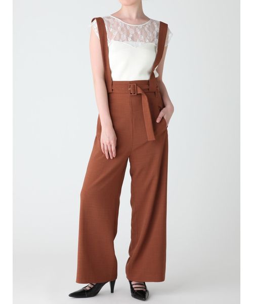 MURUA（ムルーア）の「ロングベルトハイウエストパンツ（その他パンツ・レディース・ブラック/ダークグリーン/キャメル・1/2）」の5枚目の写真