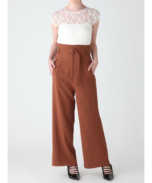 MURUA（ムルーア）の「ロングベルトハイウエストパンツ（その他パンツ・レディース・ブラック/ダークグリーン/キャメル・1/2）」の15枚目の写真