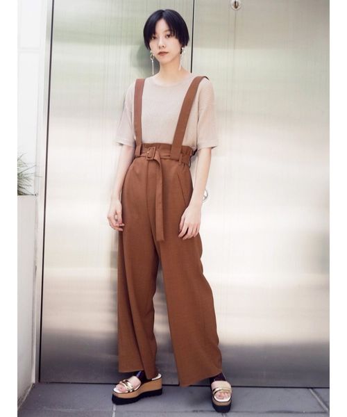 MURUA（ムルーア）の「ロングベルトハイウエストパンツ（その他パンツ・レディース・ブラック/ダークグリーン/キャメル・1/2）」の19枚目の写真