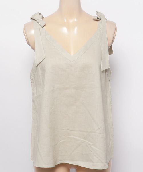MOUSSY(マウジー)の「SHOULDER RIBBON CAMI(キャミソール・レディース・ブルー/ブラウン/アイボリー/ライトブラック・FREE)」の7枚目の写真