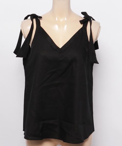 MOUSSY(マウジー)の「SHOULDER RIBBON CAMI(キャミソール・レディース・ブルー/ブラウン/アイボリー/ライトブラック・FREE)」の8枚目の写真