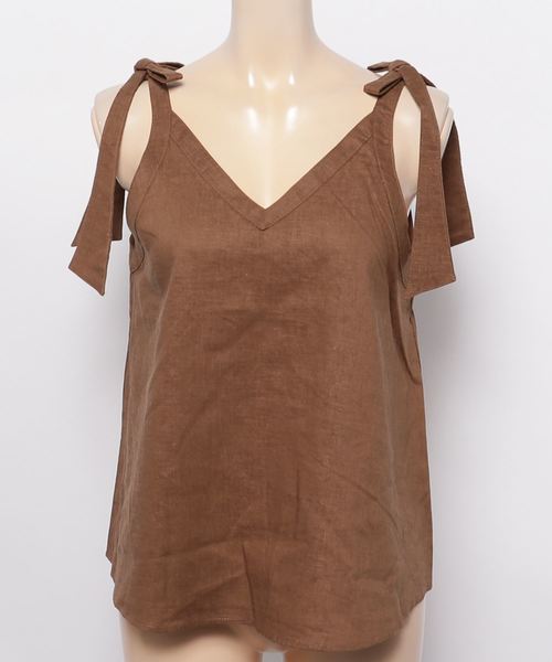 MOUSSY(マウジー)の「SHOULDER RIBBON CAMI(キャミソール・レディース・ブルー/ブラウン/アイボリー/ライトブラック・FREE)」の9枚目の写真