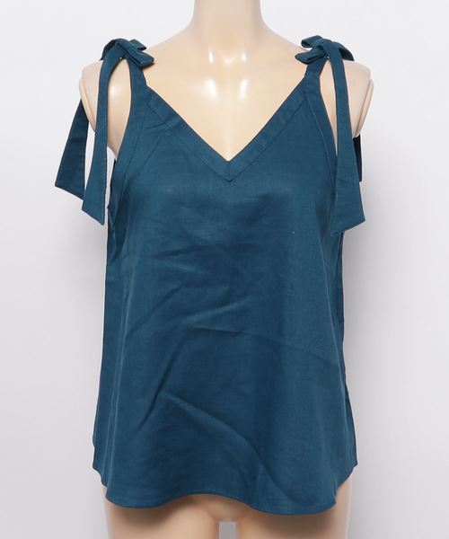 MOUSSY(マウジー)の「SHOULDER RIBBON CAMI(キャミソール・レディース・ブルー/ブラウン/アイボリー/ライトブラック・FREE)」の10枚目の写真