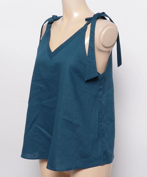 MOUSSY(マウジー)の「SHOULDER RIBBON CAMI(キャミソール・レディース・ブルー/ブラウン/アイボリー/ライトブラック・FREE)」の5枚目の写真