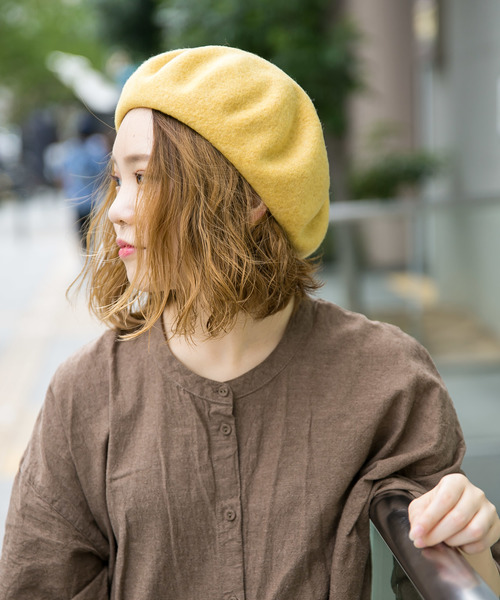 無(ム)の「バスクベレー(ハンチング/ベレー帽)」|イエロー