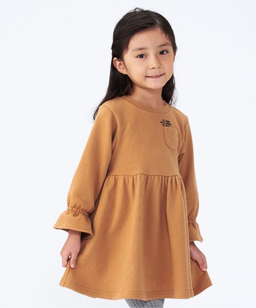 BREEZE(ブリーズ)の「ギャザー切替カットワンピース(ワンピース・キッズ・キャメル/チャコール/ピンク・120/130/140/90/100/110/80)」の2枚目の写真