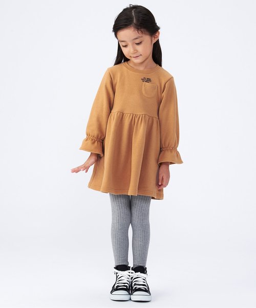 BREEZE(ブリーズ)の「ギャザー切替カットワンピース(ワンピース・キッズ・キャメル/チャコール/ピンク・120/130/140/90/100/110/80)」の6枚目の写真