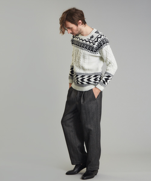 5351 POUR LES HOMMES(ゴーサンゴーイチプールオム)の「メランジヘリンボントラウザーパンツ(その他パンツ・メンズ・グレー・44/46/48)」の4枚目の写真