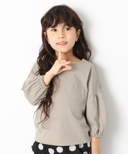 devirock(デビロック)の「袖バルーン8分袖Tシャツ(Tシャツ/カットソー・キッズ・モカ/グレー系その他/ピンク系その他/スミクロ・110cm/100cm/120cm/130cm/140cm/150cm/160cm)」の3枚目の写真