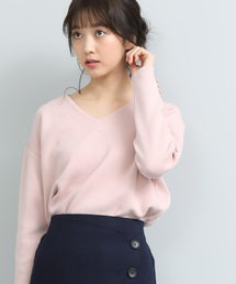 VIS | 【一部店舗先行入荷】【MACHINE WASHABLE】袖釦Vネックミラノリブニットプルオーバー(ニット/セーター)