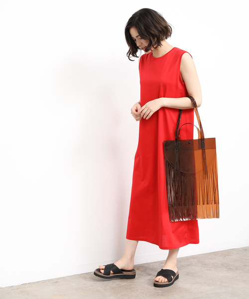 SALON adam et rope'(サロン アダム エ ロペ)の「【MARY AL TERNA】クリアートートバッグ(トートバッグ・レディース・ホワイト/ダークブラウン・FREE)」の5枚目の写真