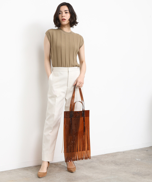 SALON adam et rope'(サロン アダム エ ロペ)の「【MARY AL TERNA】クリアートートバッグ(トートバッグ・レディース・ホワイト/ダークブラウン・FREE)」の4枚目の写真