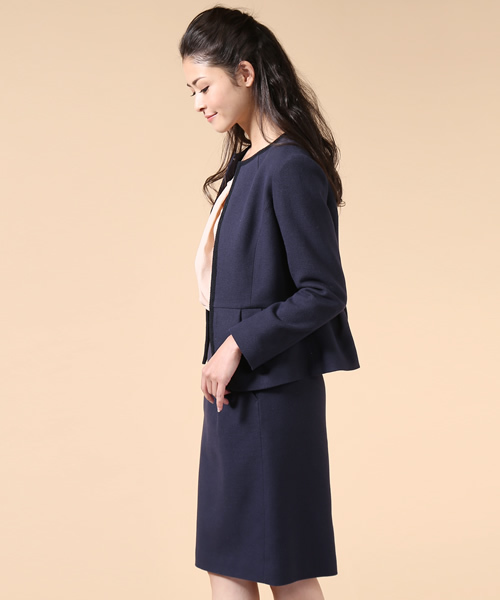 【Demi-Luxe BEAMS】レディース　ツイード　ノンカラージャケット Demi-Luxe BEAMS ジャケット ノーカラージャケット 「セレモニー