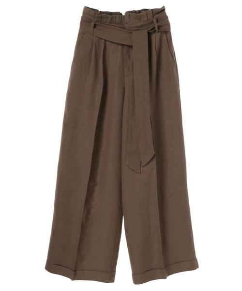 YECCA VECCA（イェッカヴェッカ）の「P.レーヨンリネンワイドパンツ 〇（その他パンツ・レディース・ラベンダー/ブラウン/ライトベージュ・FREE）」の4枚目の写真