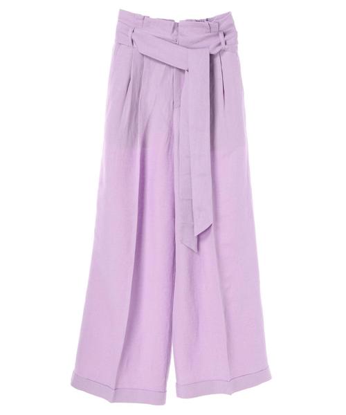 YECCA VECCA（イェッカヴェッカ）の「P.レーヨンリネンワイドパンツ 〇（その他パンツ・レディース・ラベンダー/ブラウン/ライトベージュ・FREE）」の12枚目の写真