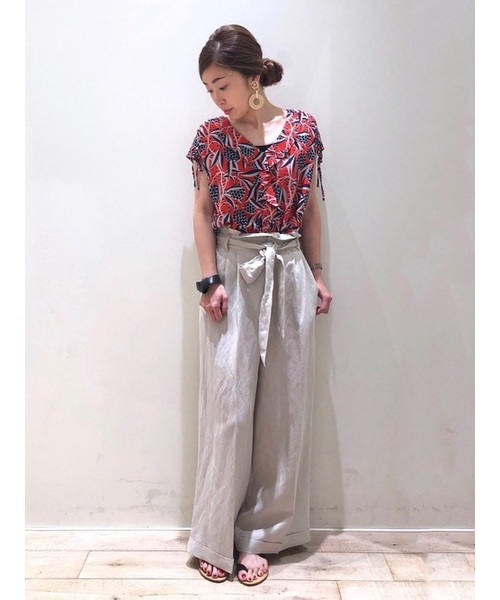 YECCA VECCA（イェッカヴェッカ）の「P.レーヨンリネンワイドパンツ 〇（その他パンツ・レディース・ラベンダー/ブラウン/ライトベージュ・FREE）」の21枚目の写真