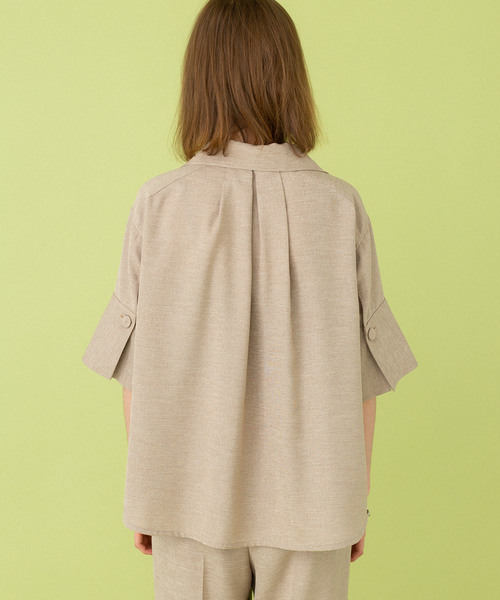 UNITED TOKYO（ユナイテッドトウキョウ）の「リネンライク開襟シャツ（シャツ/ブラウス・レディース・ベージュ/ピンク/ネイビー・1）」の9枚目の写真