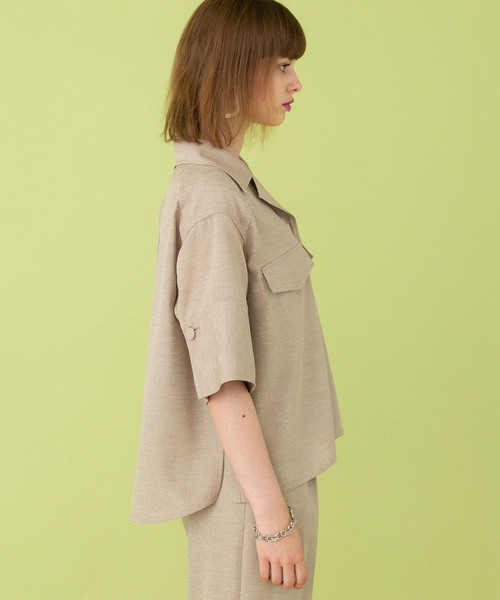 UNITED TOKYO（ユナイテッドトウキョウ）の「リネンライク開襟シャツ（シャツ/ブラウス・レディース・ベージュ/ピンク/ネイビー・1）」の14枚目の写真