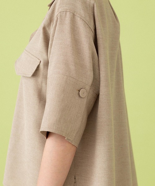 UNITED TOKYO（ユナイテッドトウキョウ）の「リネンライク開襟シャツ（シャツ/ブラウス・レディース・ベージュ/ピンク/ネイビー・1）」の11枚目の写真