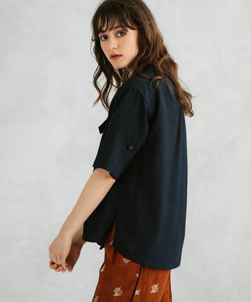 UNITED TOKYO（ユナイテッドトウキョウ）の「リネンライク開襟シャツ（シャツ/ブラウス・レディース・ベージュ/ピンク/ネイビー・1）」の19枚目の写真