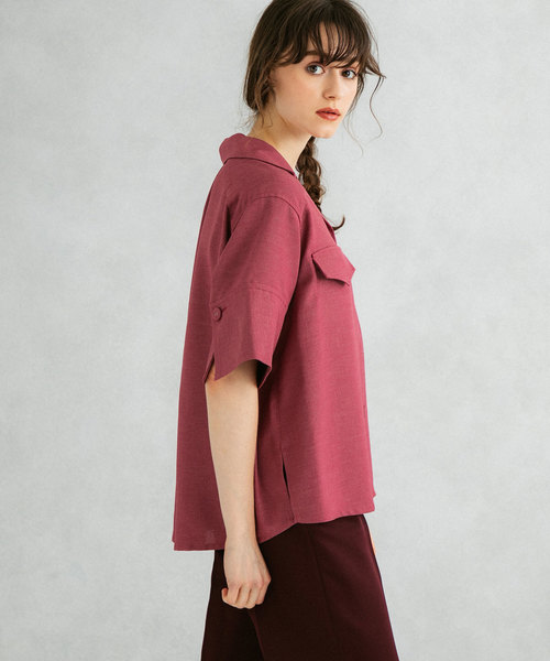 UNITED TOKYO（ユナイテッドトウキョウ）の「リネンライク開襟シャツ（シャツ/ブラウス・レディース・ベージュ/ピンク/ネイビー・1）」の22枚目の写真