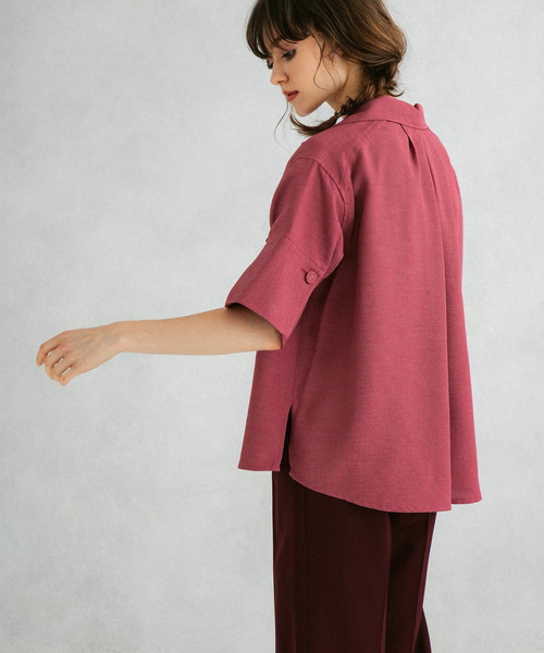 UNITED TOKYO（ユナイテッドトウキョウ）の「リネンライク開襟シャツ（シャツ/ブラウス・レディース・ベージュ/ピンク/ネイビー・1）」の15枚目の写真