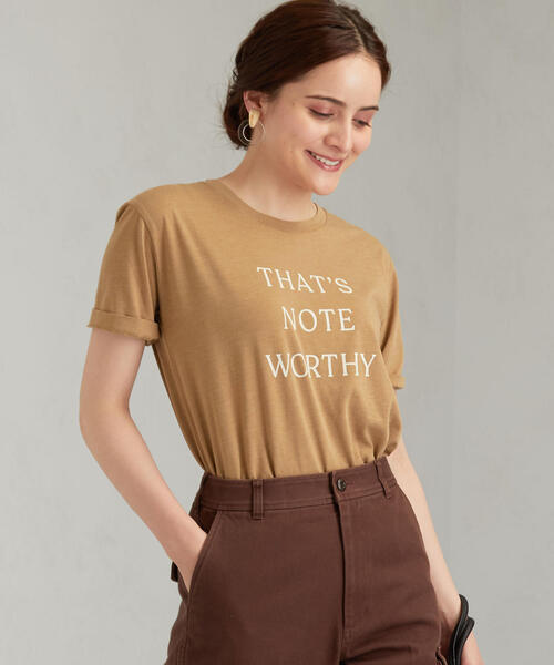 green label relaxing（グリーンレーベルリラクシング）の「SC プリント ショートスリーブ Tシャツ（Tシャツ/カットソー・レディース・オフホワイト/ダークグレー/ベージュ・FREE）」の3枚目の写真