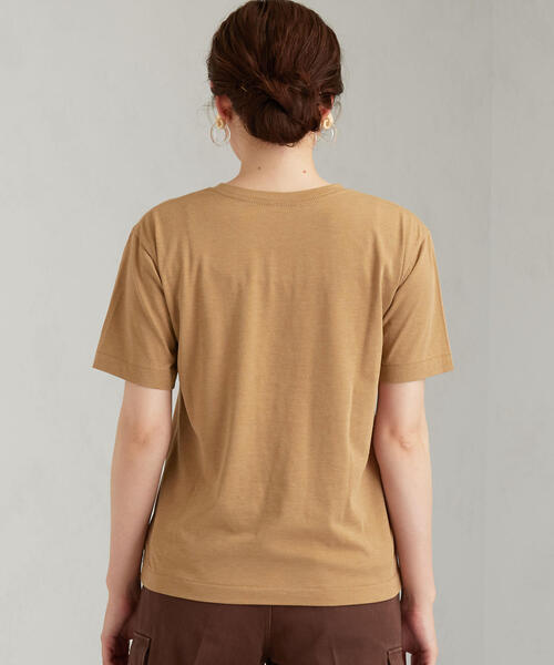 green label relaxing（グリーンレーベルリラクシング）の「SC プリント ショートスリーブ Tシャツ（Tシャツ/カットソー・レディース・オフホワイト/ダークグレー/ベージュ・FREE）」の4枚目の写真