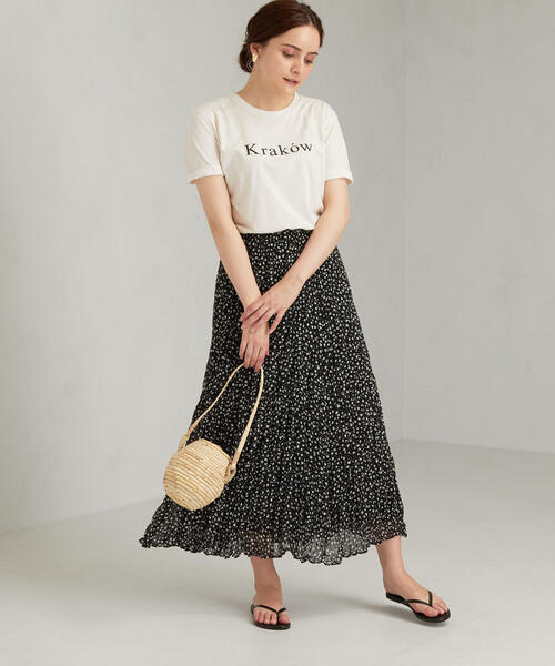 green label relaxing（グリーンレーベルリラクシング）の「SC プリント ショートスリーブ Tシャツ（Tシャツ/カットソー・レディース・オフホワイト/ダークグレー/ベージュ・FREE）」の8枚目の写真