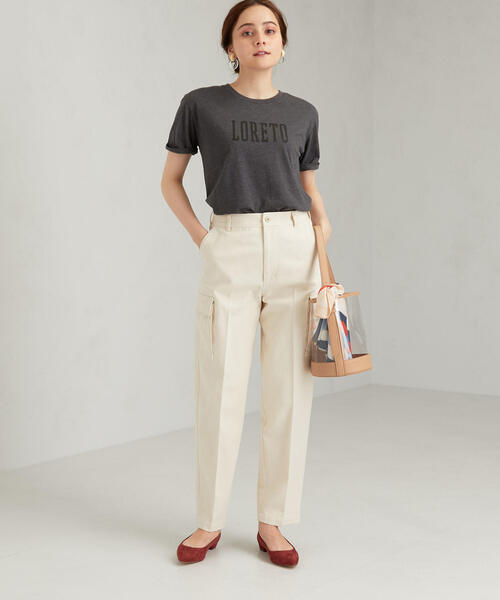 green label relaxing（グリーンレーベルリラクシング）の「SC プリント ショートスリーブ Tシャツ（Tシャツ/カットソー・レディース・オフホワイト/ダークグレー/ベージュ・FREE）」の10枚目の写真