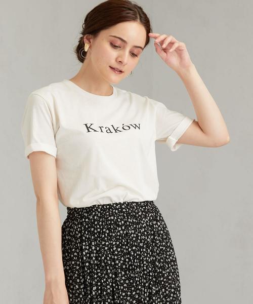 green label relaxing（グリーンレーベルリラクシング）の「SC プリント ショートスリーブ Tシャツ（Tシャツ/カットソー・レディース・オフホワイト/ダークグレー/ベージュ・FREE）」の19枚目の写真