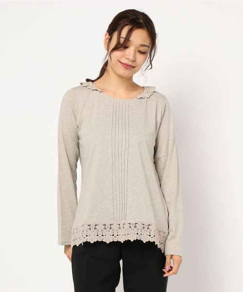 Samansa Mos2(サマンサ モスモス)の「セーラーレースカットソー(Tシャツ/カットソー・レディース・オフホワイト/ブラック/ベージュ・フリ-)」の3枚目の写真