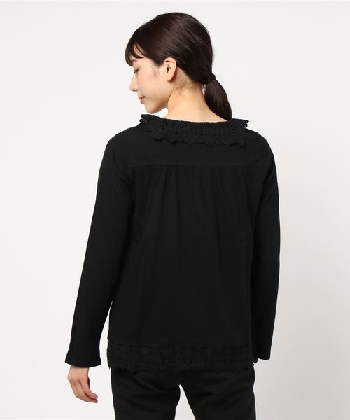 Samansa Mos2(サマンサ モスモス)の「セーラーレースカットソー(Tシャツ/カットソー・レディース・オフホワイト/ブラック/ベージュ・フリ-)」の5枚目の写真