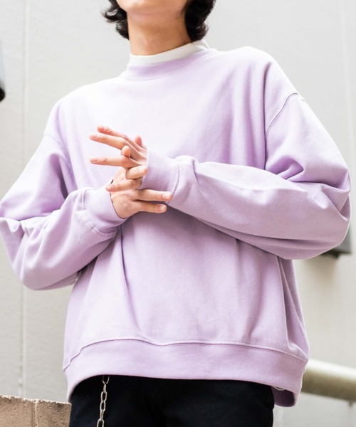 WEGO（ウィゴー）の「WEGO/【WEB限定】カラービッグシルエットプルオーバースウェット（スウェット・メンズ・ベージュ/ブラウン/ダークグリーン/ライトピンク/ブラック/ワイン/ホワイト/サックスブルー/ライトベージュ/ライトパープル/パープル系その他/グリーン系その他/パープル/レッド/イエロー/スミクロ/オートミール/ブルー系その他/ピンク/オレンジ・LARGE/X-SMALL/SMALL/MEDIUM）」の13枚目の写真