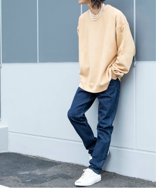 WEGO（ウィゴー）の「WEGO/【WEB限定】カラービッグシルエットプルオーバースウェット（スウェット・メンズ・ベージュ/ブラウン/ダークグリーン/ライトピンク/ブラック/ワイン/ホワイト/サックスブルー/ライトベージュ/ライトパープル/パープル系その他/グリーン系その他/パープル/レッド/イエロー/スミクロ/オートミール/ブルー系その他/ピンク/オレンジ・LARGE/X-SMALL/SMALL/MEDIUM）」の22枚目の写真