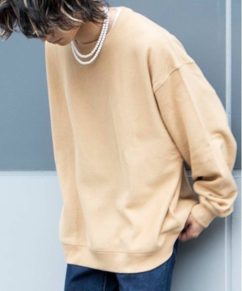 WEGO（ウィゴー）の「WEGO/【WEB限定】カラービッグシルエットプルオーバースウェット（スウェット・メンズ・ベージュ/ブラウン/ダークグリーン/ライトピンク/ブラック/ワイン/ホワイト/サックスブルー/ライトベージュ/ライトパープル/パープル系その他/グリーン系その他/パープル/レッド/イエロー/スミクロ/オートミール/ブルー系その他/ピンク/オレンジ・LARGE/X-SMALL/SMALL/MEDIUM）」の21枚目の写真