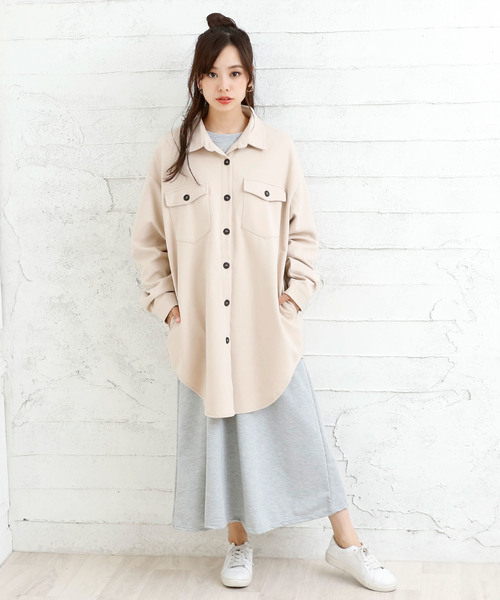 Girly Doll(ガーリードール)の「ルーズチェック CPOシャツ(ポロシャツ・レディース・ネイビー/アイボリー/モカ/ホワイト系その他・FREE)」の21枚目の写真
