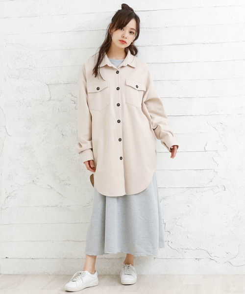 Girly Doll(ガーリードール)の「ルーズチェック CPOシャツ(ポロシャツ・レディース・ネイビー/アイボリー/モカ/ホワイト系その他・FREE)」の22枚目の写真