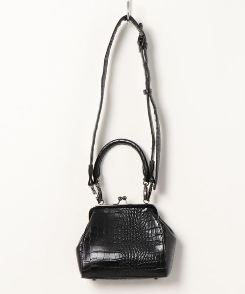 natural couture（ナチュラルクチュール）の「２ＷＡＹクロコガマ口バッグ（ショルダーバッグ・レディース・ブラック/ベージュ/ブラウン・FREE）」の13枚目の写真