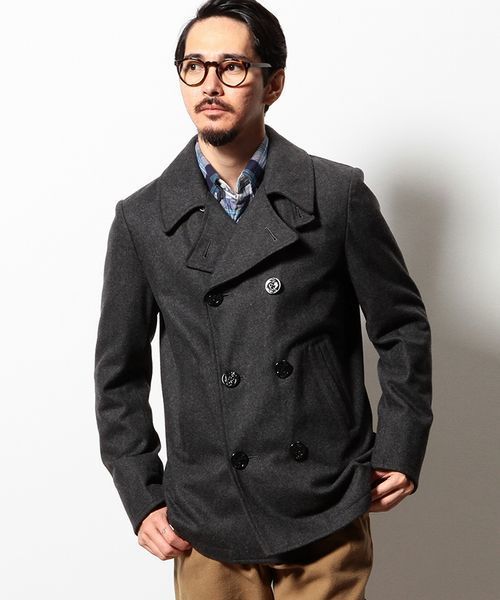 coen(コーエン)の「【MBC】メルトン中綿Pコート(ピーコート・メンズ・ネイビー/ダークグレー・LARGE/X-LARGE/MEDIUM/SMALL)」の3枚目の写真