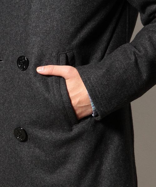 coen(コーエン)の「【MBC】メルトン中綿Pコート(ピーコート・メンズ・ネイビー/ダークグレー・LARGE/X-LARGE/MEDIUM/SMALL)」の16枚目の写真