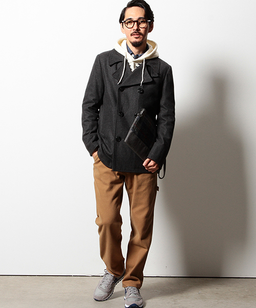 coen(コーエン)の「【MBC】メルトン中綿Pコート(ピーコート・メンズ・ネイビー/ダークグレー・LARGE/X-LARGE/MEDIUM/SMALL)」の9枚目の写真