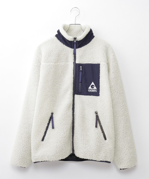 GERRY（ジェリー）の「GERRY×MONO-MART / ジェリー 別注 シープボアフリース スタンドブルゾン（ブルゾン・メンズ・ブラック×レッド/ナチュラル/ダークベージュ/キャメル・M/L/XL）」の2枚目の写真