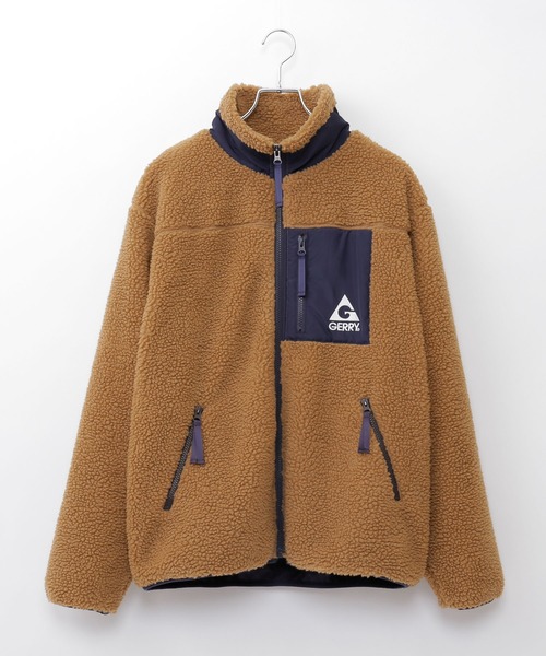 GERRY（ジェリー）の「GERRY×MONO-MART / ジェリー 別注 シープボアフリース スタンドブルゾン（ブルゾン・メンズ・ブラック×レッド/ナチュラル/ダークベージュ/キャメル・M/L/XL）」の4枚目の写真