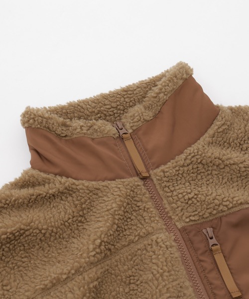 GERRY（ジェリー）の「GERRY×MONO-MART / ジェリー 別注 シープボアフリース スタンドブルゾン（ブルゾン・メンズ・ブラック×レッド/ナチュラル/ダークベージュ/キャメル・M/L/XL）」の6枚目の写真