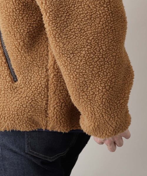 GERRY（ジェリー）の「GERRY×MONO-MART / ジェリー 別注 シープボアフリース スタンドブルゾン（ブルゾン・メンズ・ブラック×レッド/ナチュラル/ダークベージュ/キャメル・M/L/XL）」の19枚目の写真
