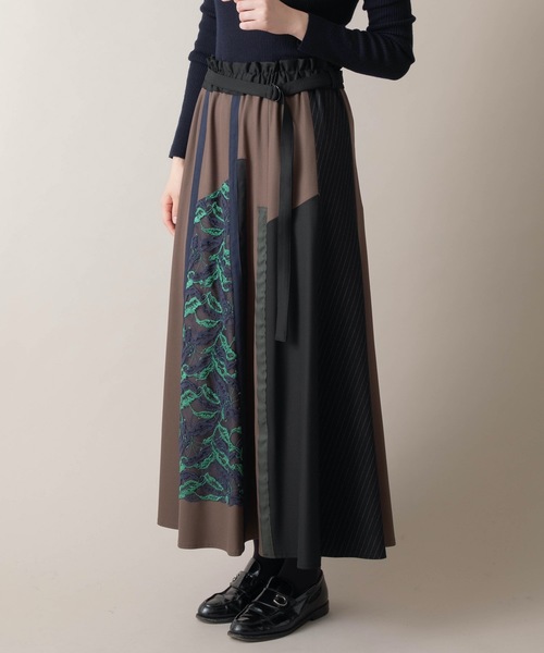 miniyu（ミニュウ）の「La SRIC/テープ＋レースフレアスカート（スカート・レディース・ベージュ/カーキ・38）」の16枚目の写真