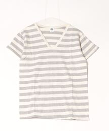 WALLA WALLA SPORT（ワラワラスポーツ）の「S/S STRIPE BASIC V-NECK TEE / ショートスリーブストライプベーシックＶネックＴ（Tシャツ/カットソー・メンズ）」